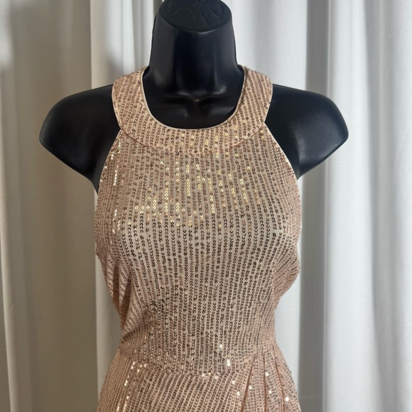 JASAMBAC Sequin Dress Sparkly Glitter Tulip Hem Ruched Bodycon Dresses - Picture 5 of 10